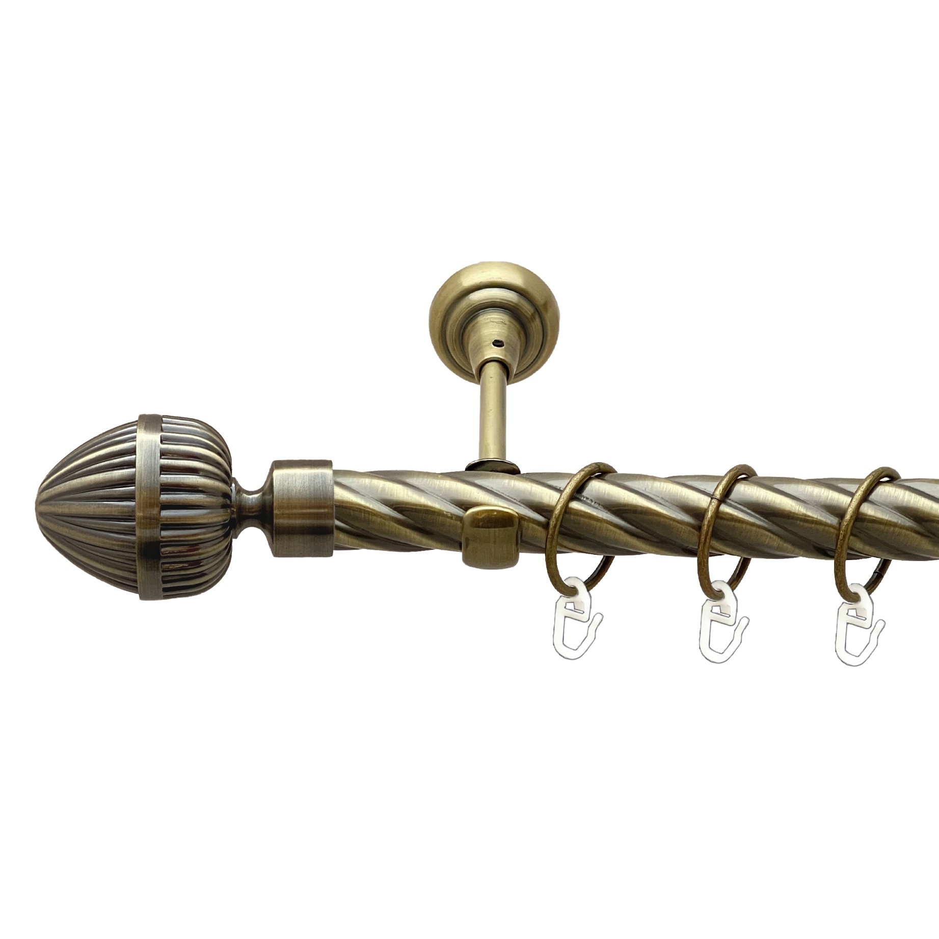 

Карниз Orvit Одеон металевий однорядний відкритий скручена труба кільце металеве Антик 25 мм 240 см (00-00017717)