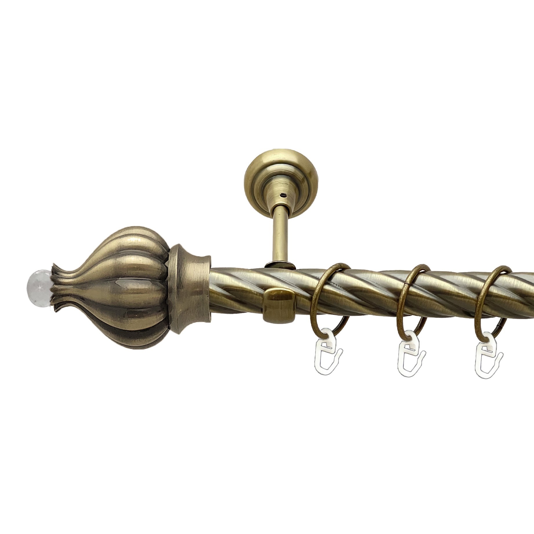 

Карниз Orvit Таджа-Кристал металевий однорядний відкритий скручена труба кільце металеве Антик 25 мм 240 см (00-00017741)