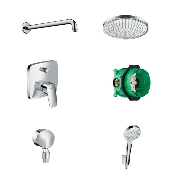 

Комплект для душа Hansgrohe Logis S скрытого монтажа 6 в 1, хром (20190009)