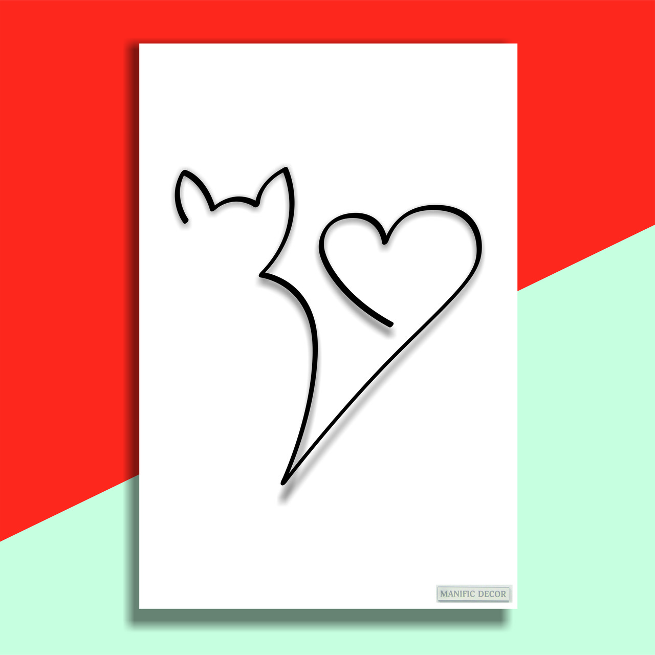 

Картина интерьерная абстрактная настенная арт панно на холсте Manific Decor Wall Art Cat of Love / Кот Любви 60*80 см