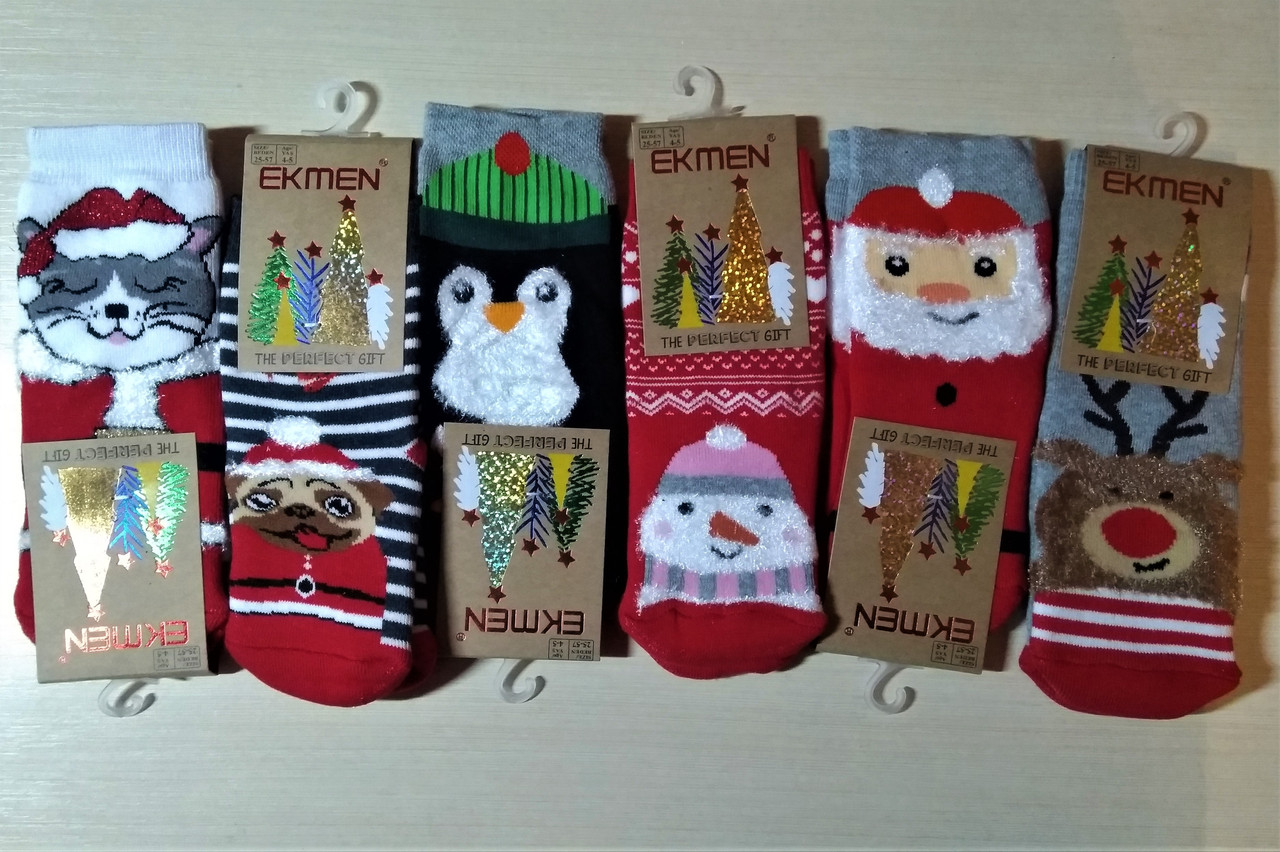 

Детские новогодние носки Ekmen зимние - хлопок, Детские новогодние носки Ekmen зимние 25-27 хлопок