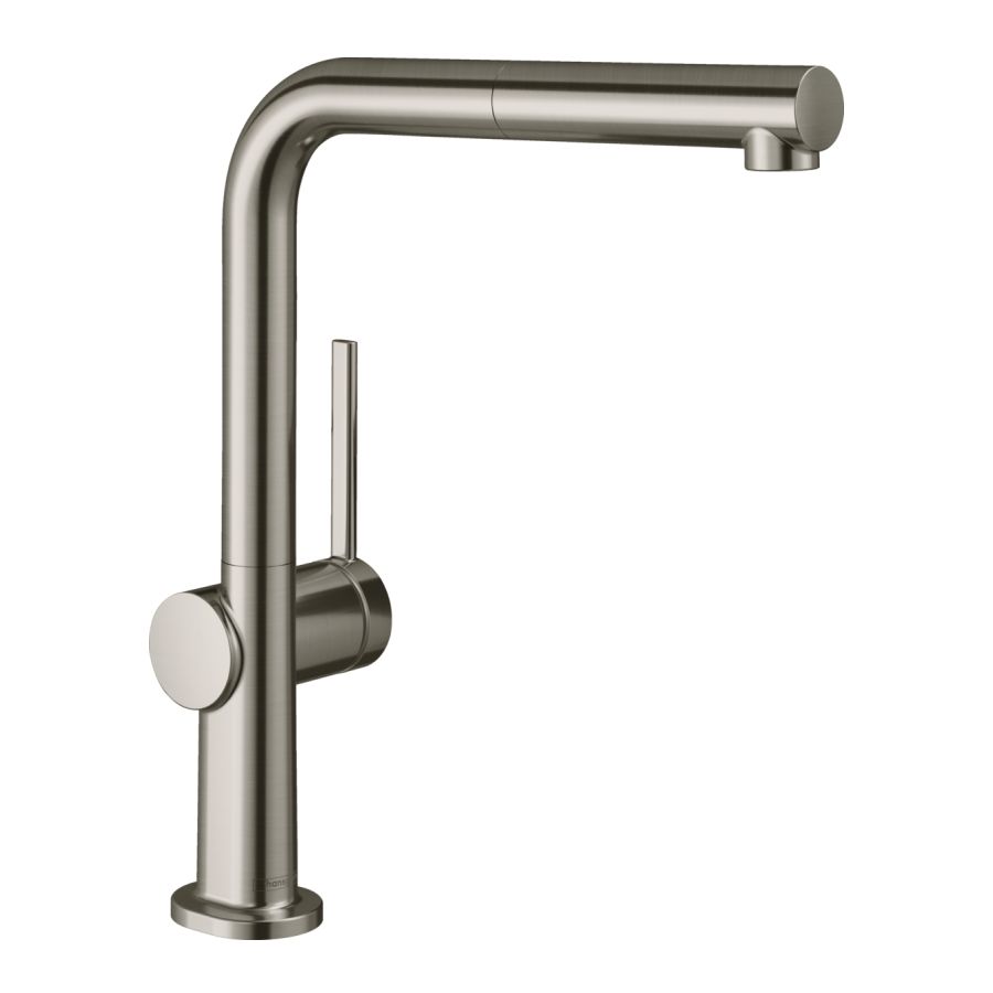 

Смеситель кухонный Hansgrohe Talis M54 270 2jet с вытяжным изливом, стальной (72808800)