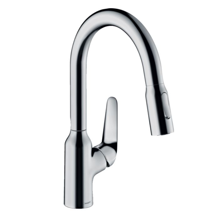 

Смеситель для кухни Hansgrohe Focus M429-H180 с выдвижным изливом, хром (71801000)