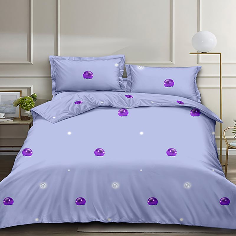 

Комплект постельного белья из ранфорса полуторный Игрушки на снегу Голубой, Фиолетовый R842-B-p