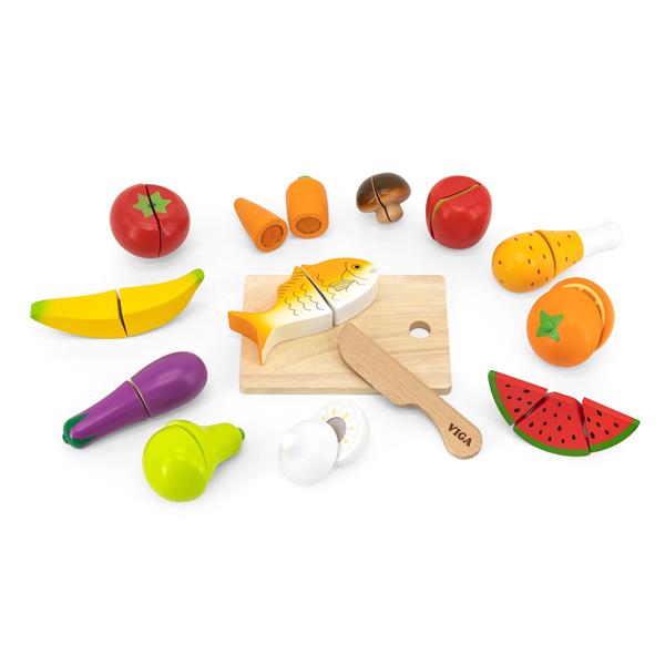 

Набір іграшкових продуктів Viga Toys Нарізана їжа з дерева (44579)