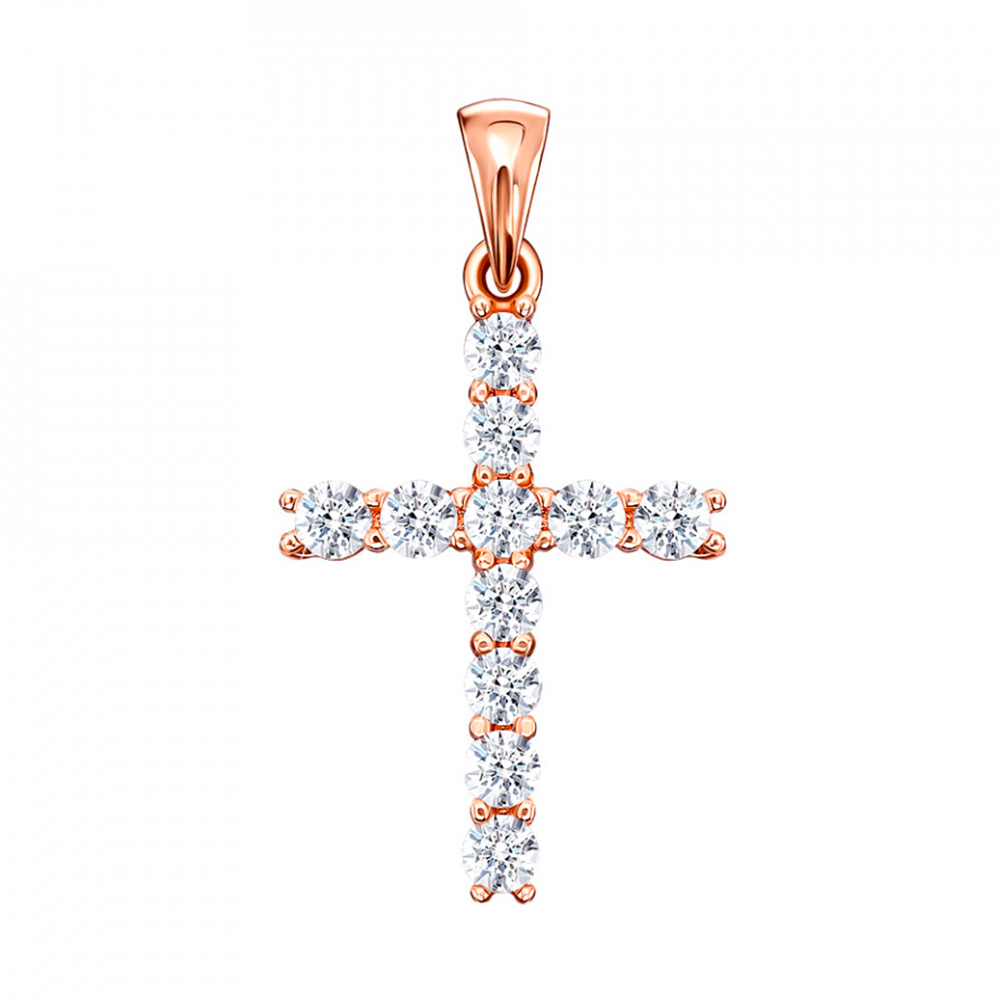 

Крестик из красного золота с фианитом S Zirconia 000129280