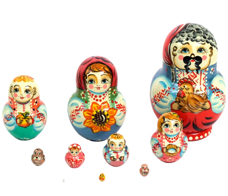 

Матрешки 10в1 «Семейка с петухом» HandMade Present Ручная работа