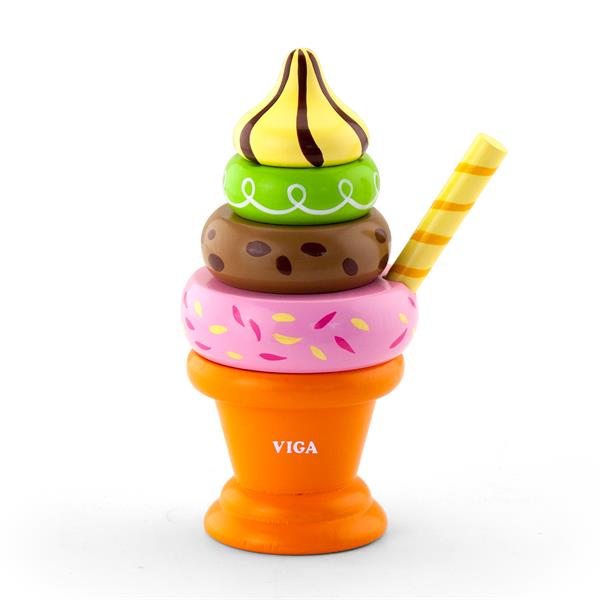 

Іграшкові продукти Viga Toys Дерев'яна пірамідка-морозиво, помаранчевий (51322)