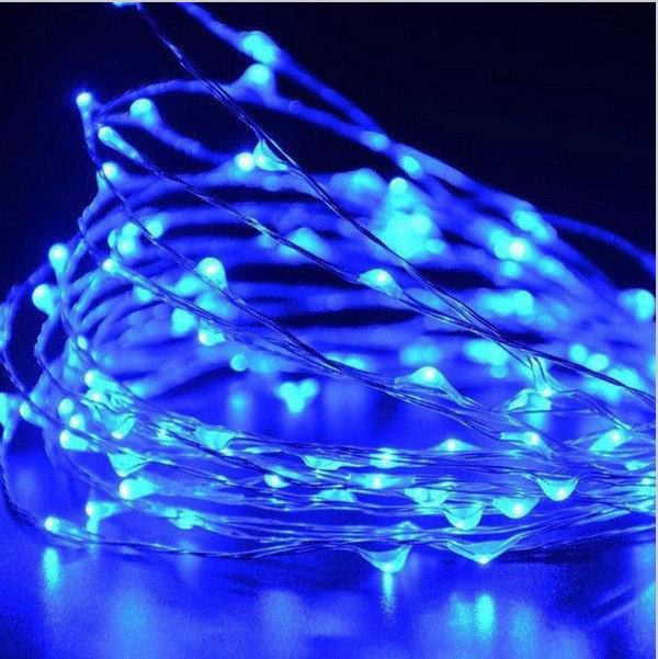 

Светодиодная гирлянда нить Капли росы на 200 Led (15м) электрическая синяя: