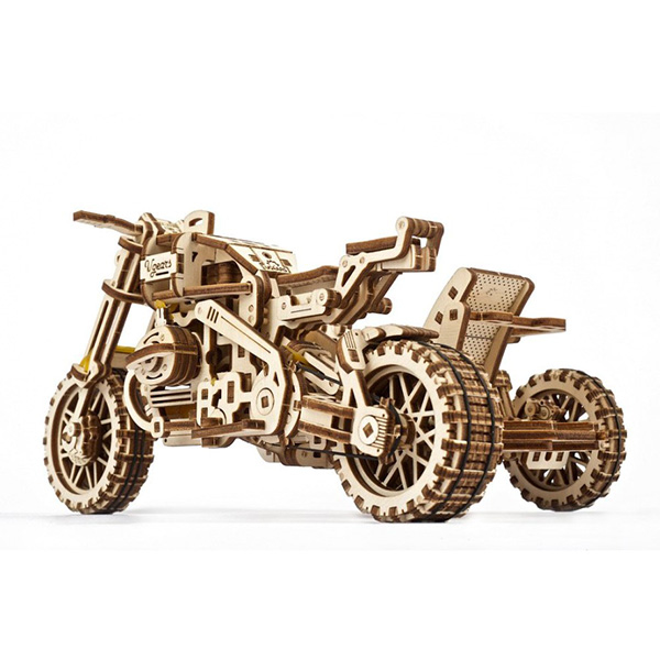 

Механические 3D пазлы UGEARS - «Мотоцикл Scrambler UGR-10 с коляской»: