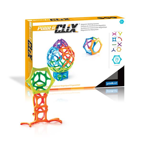 

Магнітний конструктор Guidecraft PowerClix Organics, 74 деталі (G9432)