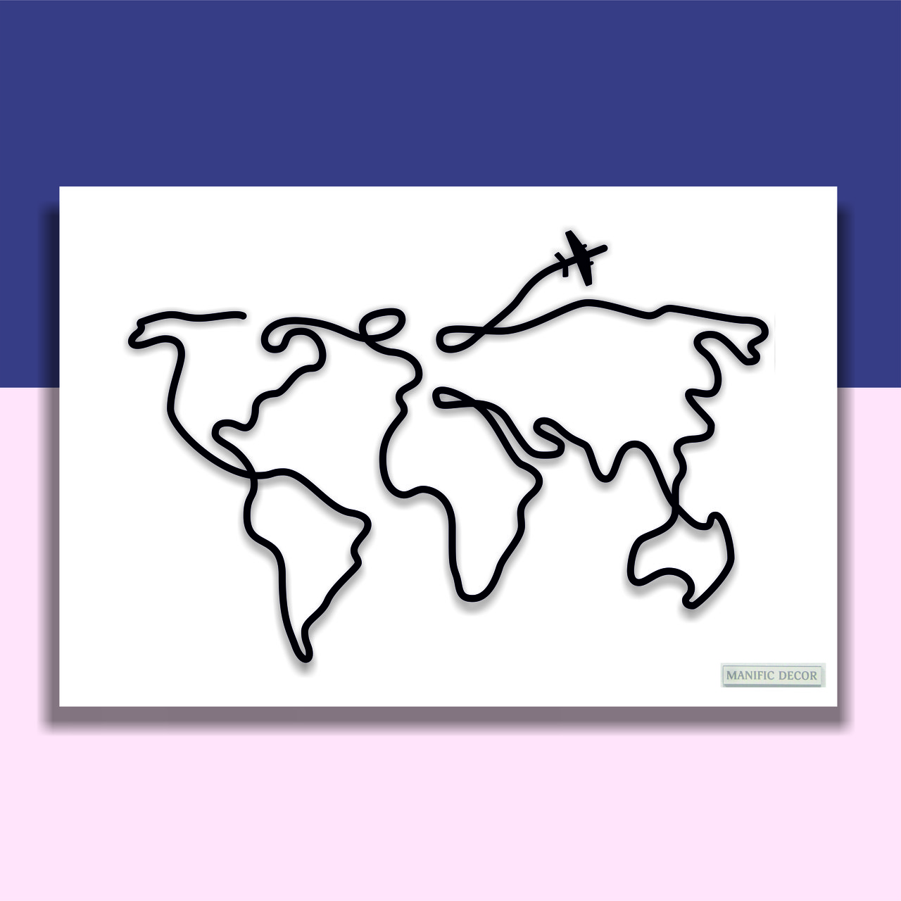 

Картина интерьерная абстрактная настенная арт панно на холсте Manific Decor Map of the World / Карта мира 60*40 см