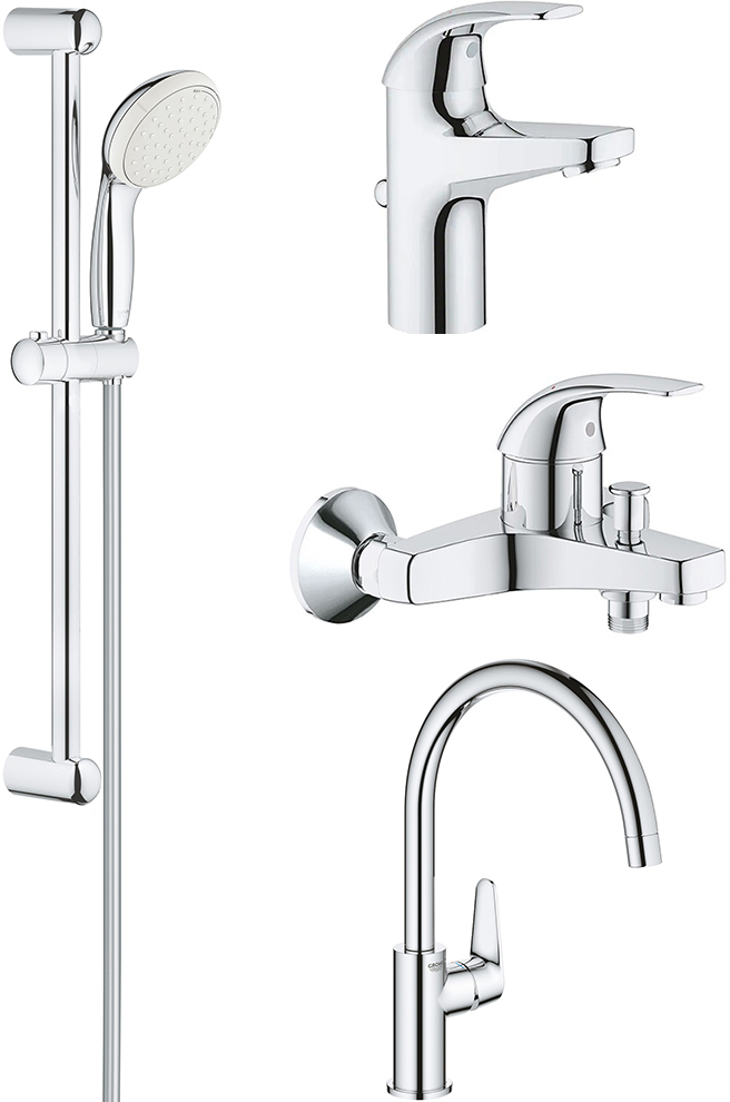 

Набор смесителей GROHE Start Curve 126748К (23805000+23768000+27598001+31554001)