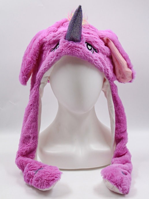 

Шапка Единорог светящаяся с двигающимися ушками Kigurumi purple