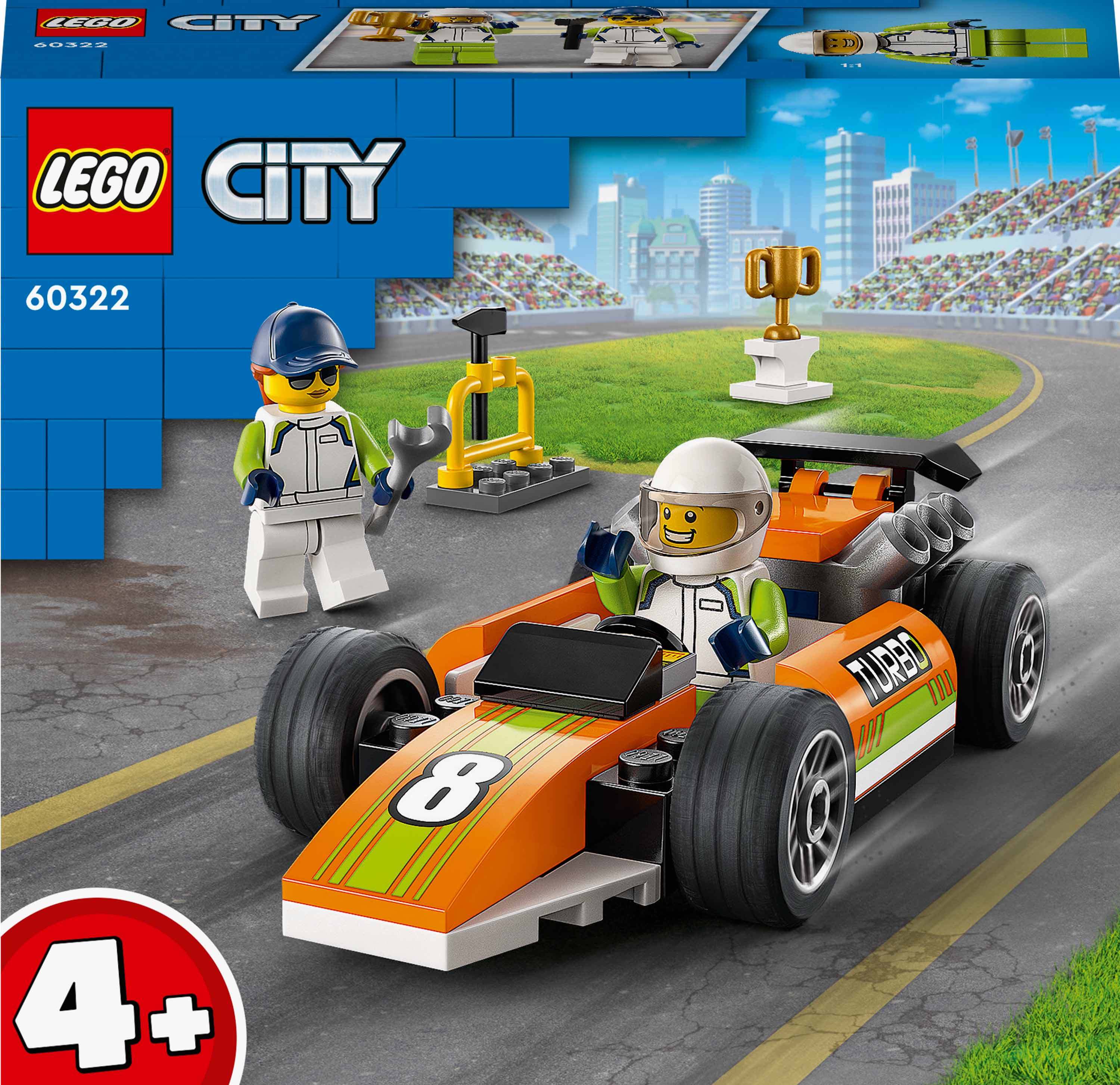 

Конструктор LEGO City Гоночный автомобиль 46 деталей (60322)