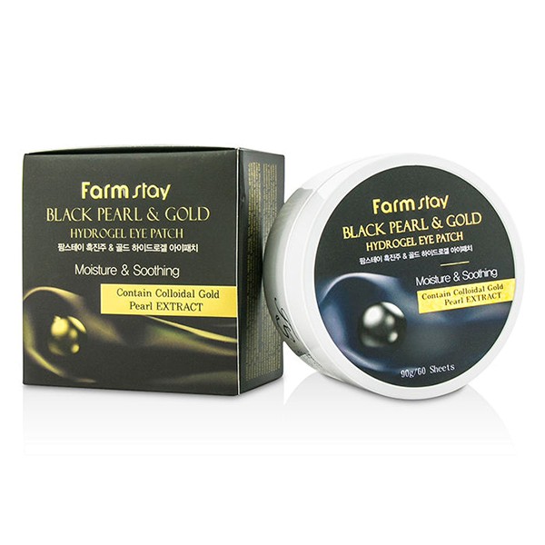 Гідрогелеві патчі з чорними перлами і золотом Farm Stay Black Pearl Gold Hydrogel Eye Patch