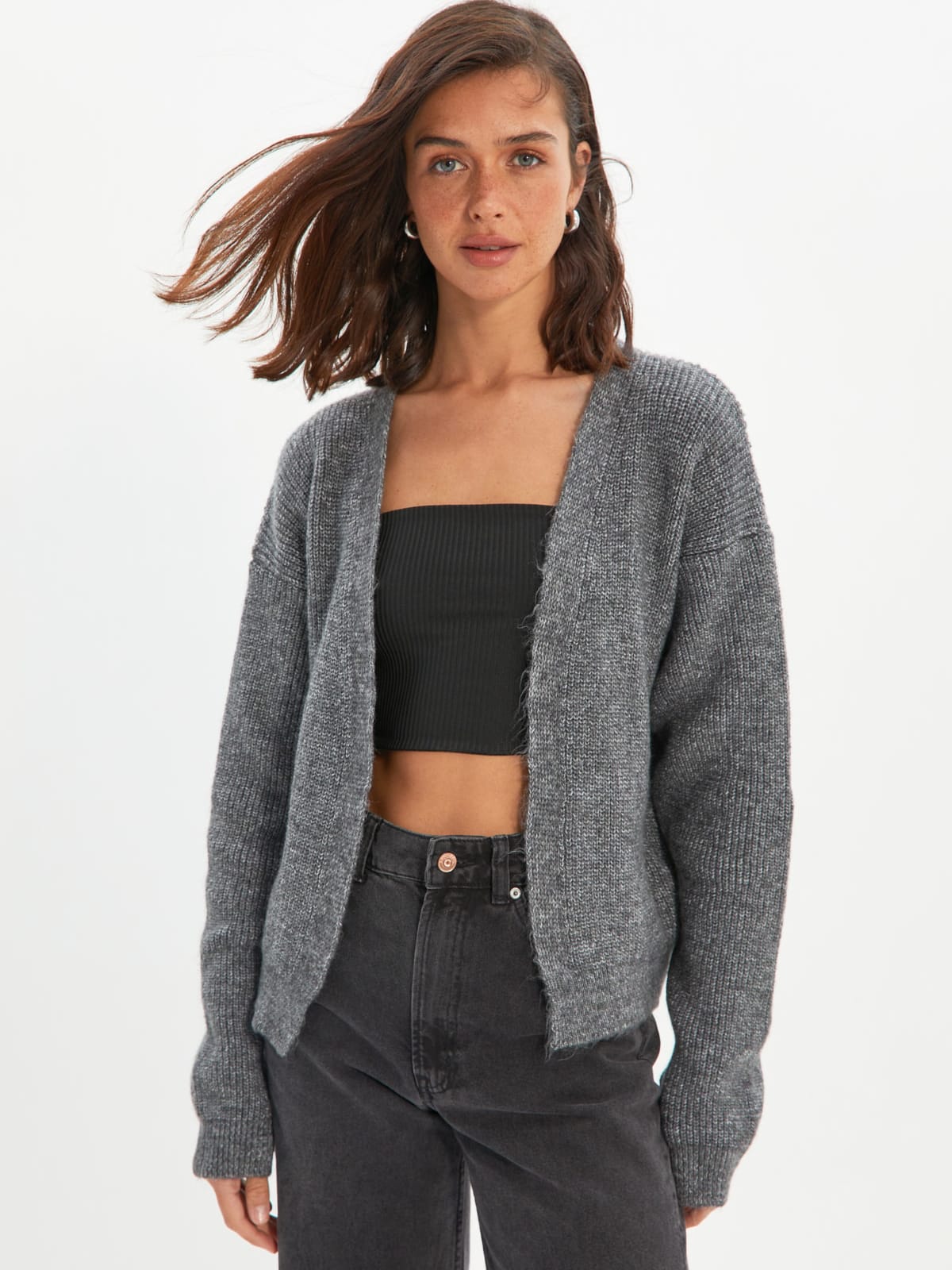 

Кардиган Trendyol TWOAW22HI1048  Gray, Кардиган Trendyol TWOAW22HI1048 M Gray