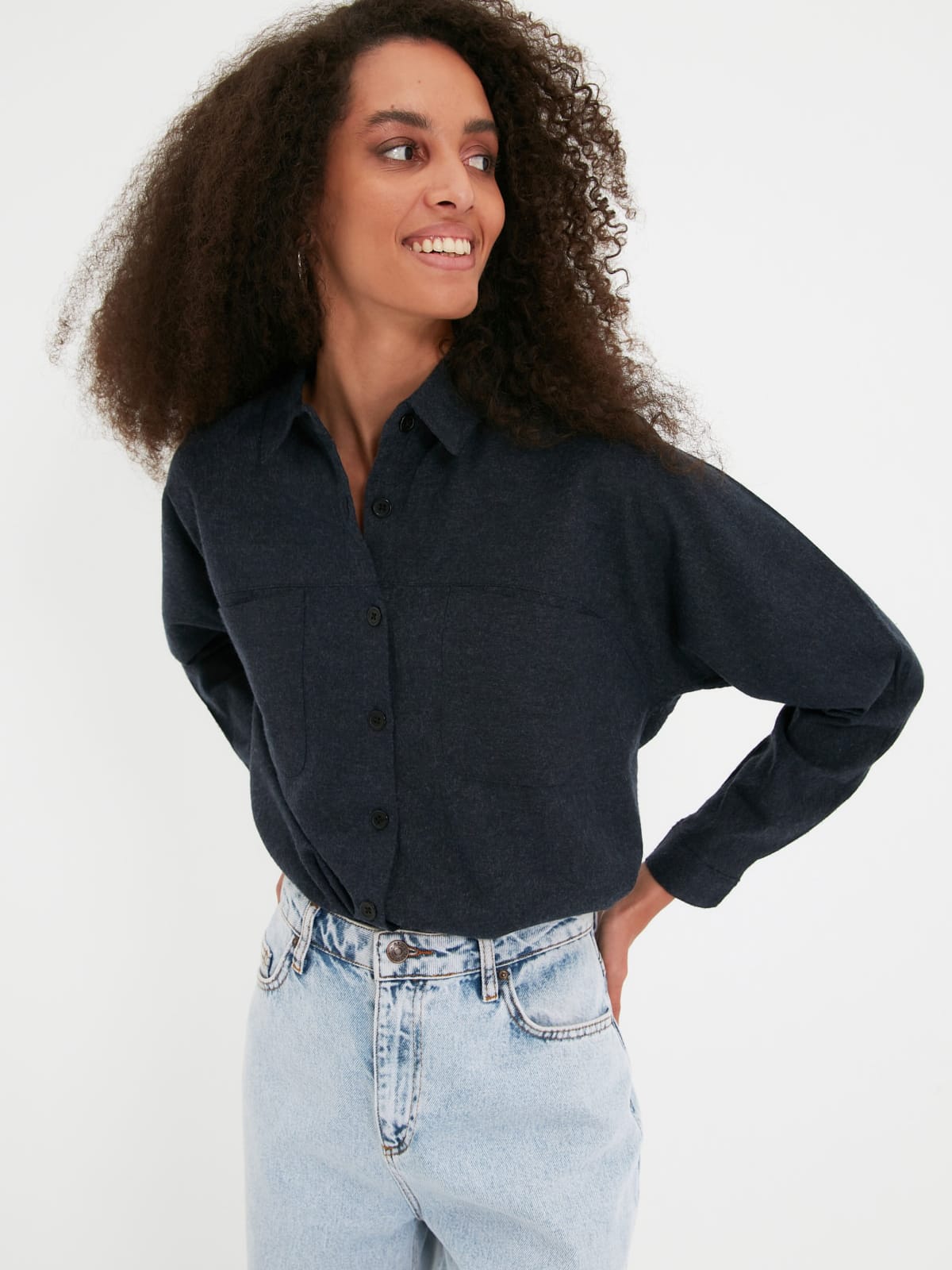 

Рубашка Trendyol TWOAW22GO1018  Navy, Рубашка Trendyol TWOAW22GO1018 34 Navy