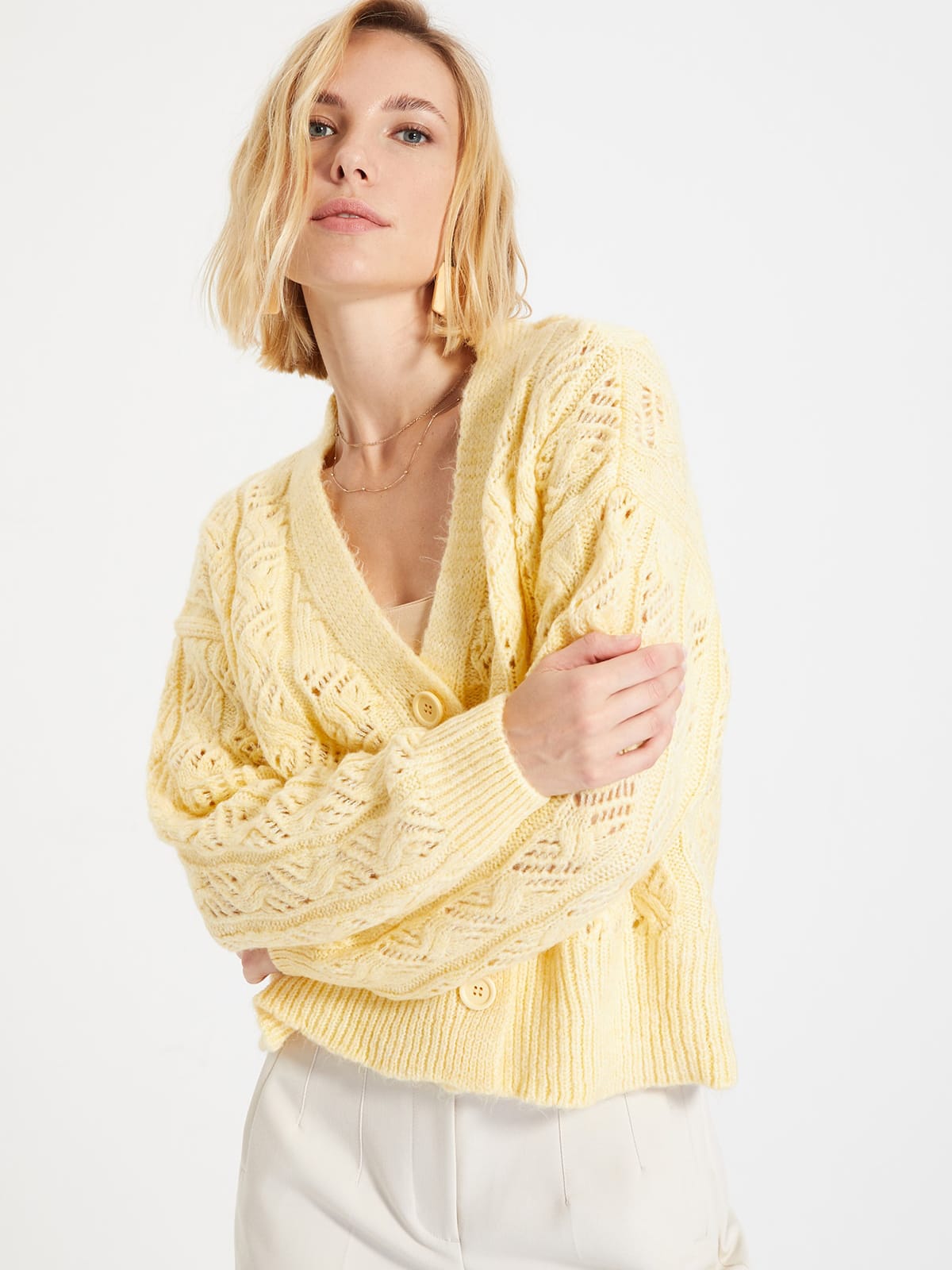 

Кардиган Trendyol TWOAW22HI0497  Yellow, Кардиган Trendyol TWOAW22HI0497 M Yellow