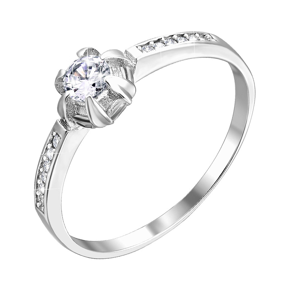 

Серебряное кольцо с цирконием 000122617 16.5 размера