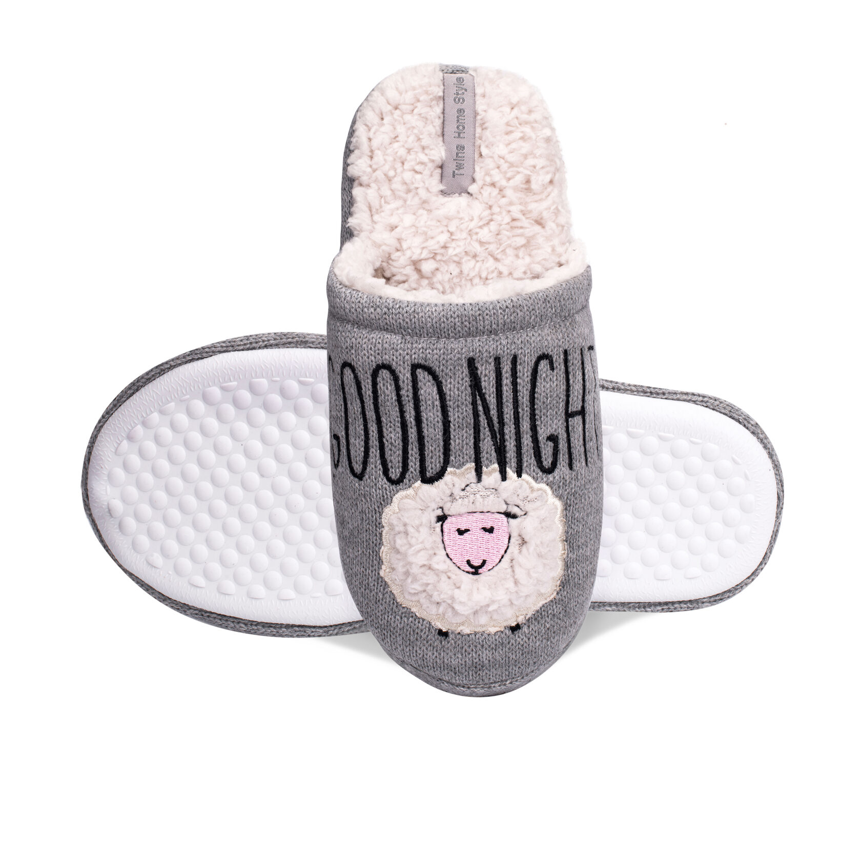 

Капці домашні жіночі з вишивкою GOOD NIGHT TWINS 6411 40 Сірий,