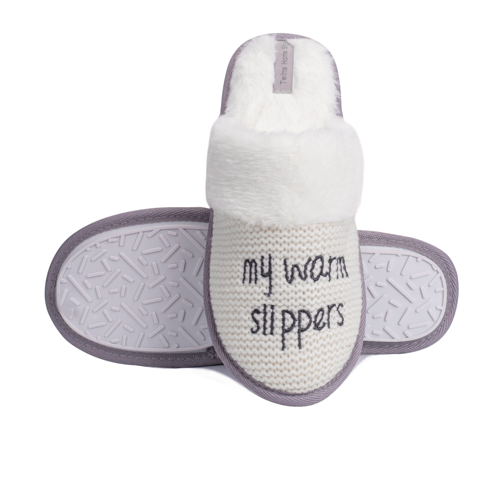 

Капці домашні жіночі з вишивкою My warm slippers TWINS 6408 40 Білий