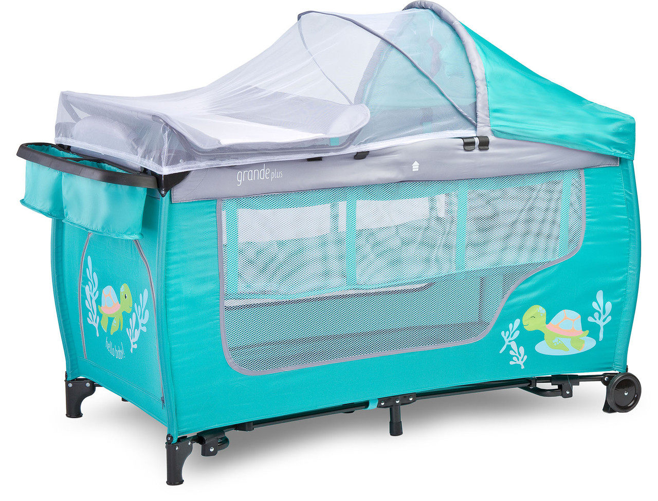 

Детская кровать манеж Caretero Grande Plus Mint