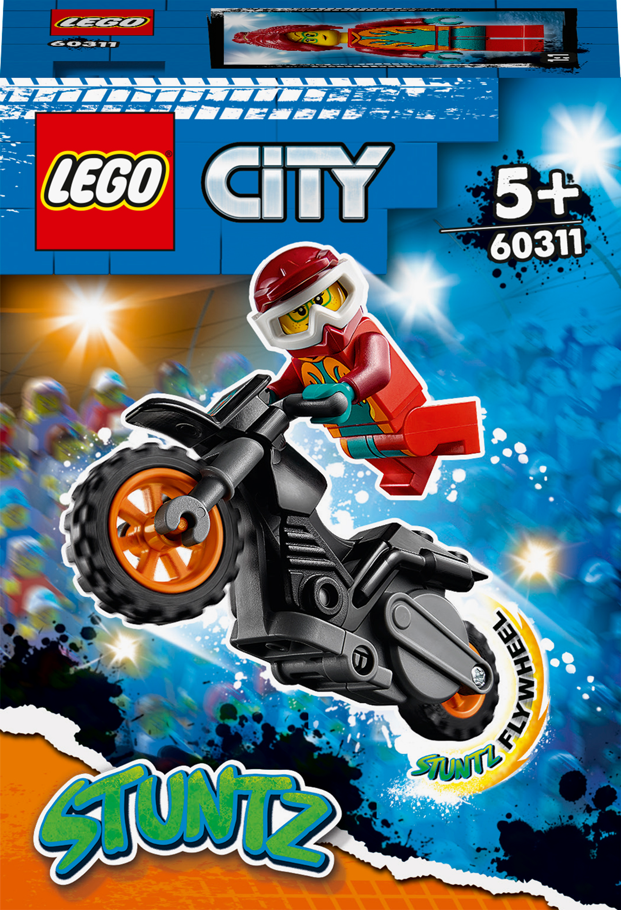 

Конструктор LEGO City Stuntz Огненный трюковый мотоцикл 11 деталей (60311)