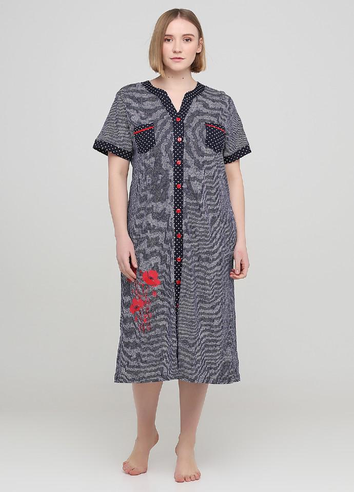 

Халат женский Romeo Life  синий (7331, Халат женский Romeo Life 4XL синий (7331)