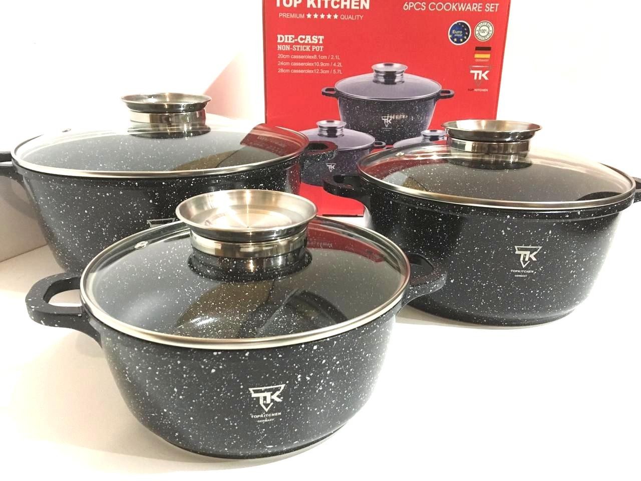 

Набор кастрюль круглых TK00021 Top Kitchen 6 предметов Black/Черный