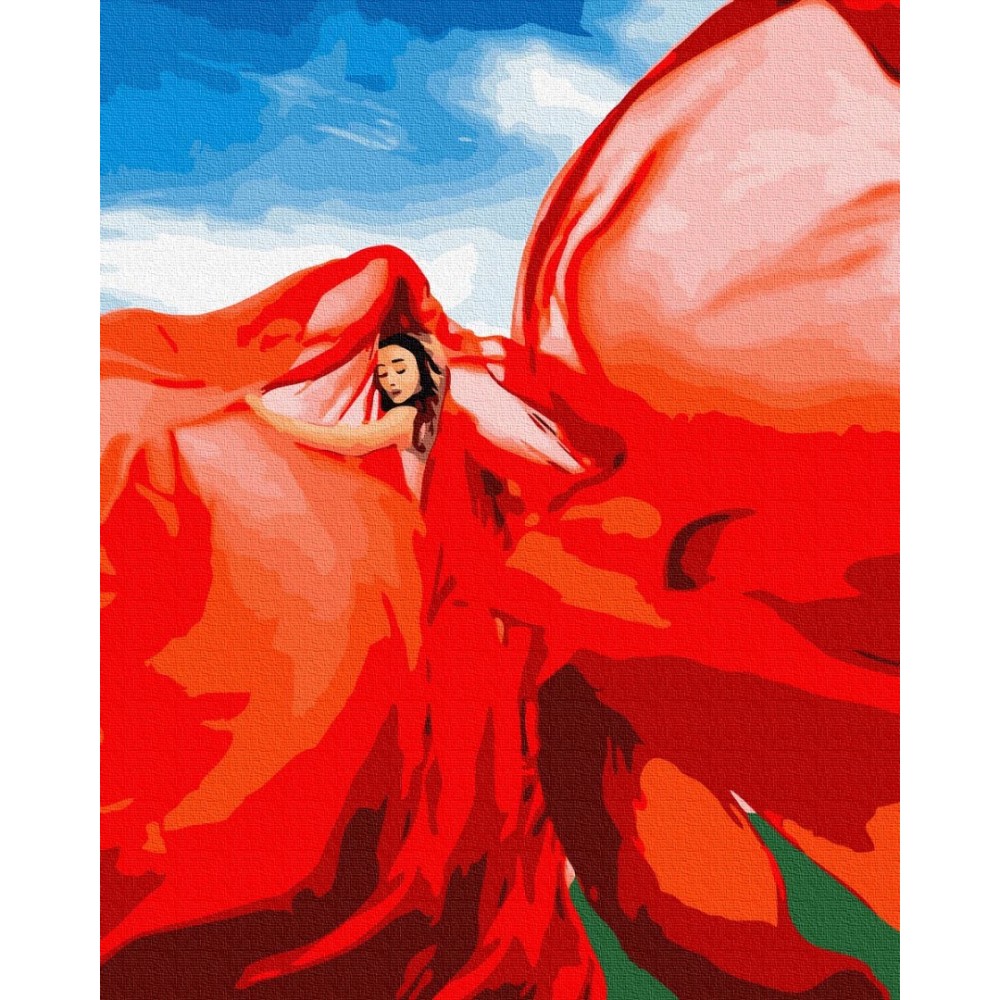 

Картина по номерам "Женщина в красном", в термопакете 40*50см Brushme GX37565