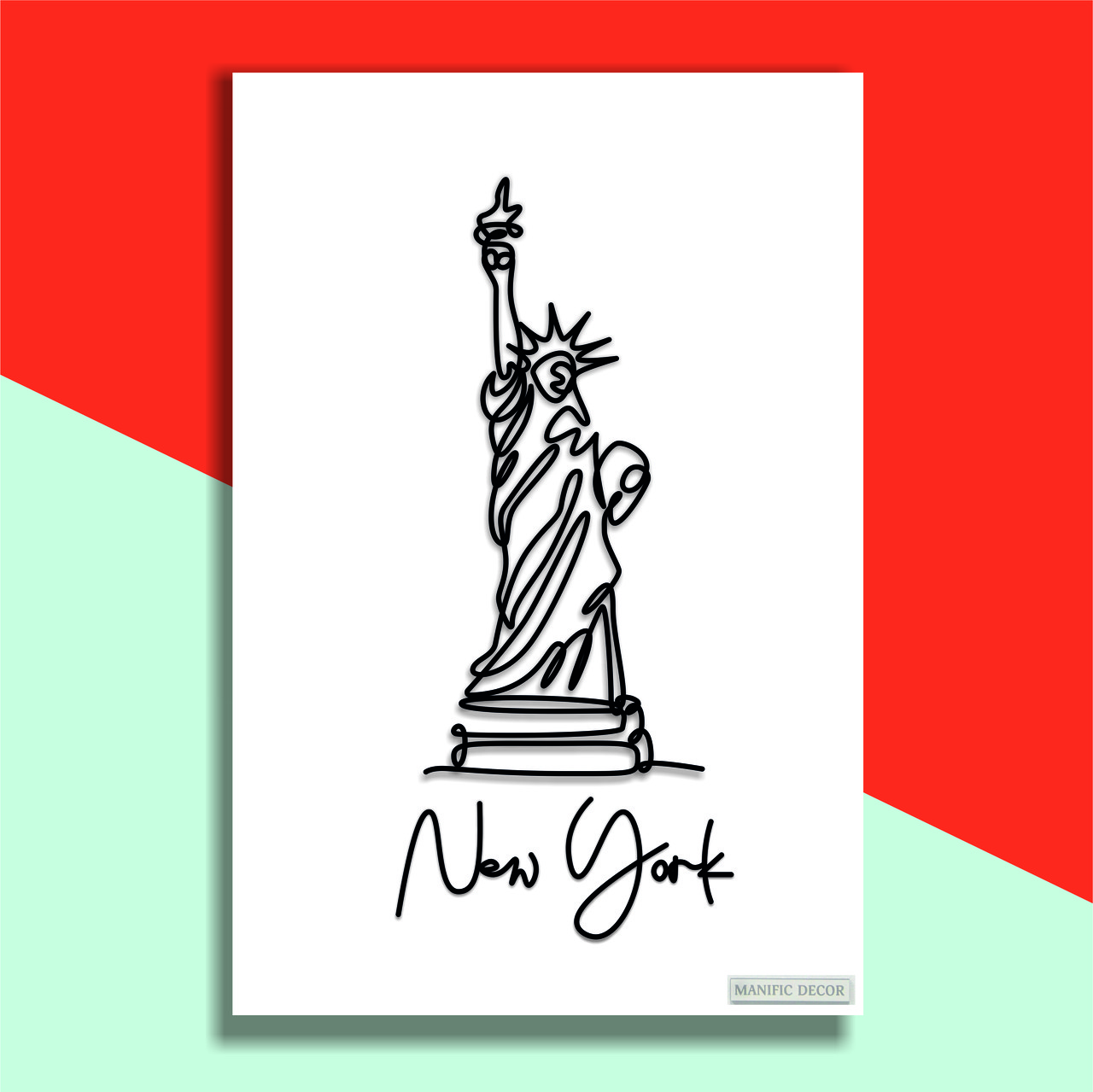 

Картина интерьерная абстрактная настенная арт панно на холсте Manific Decor New York / Нью-Йорк 70*90 см