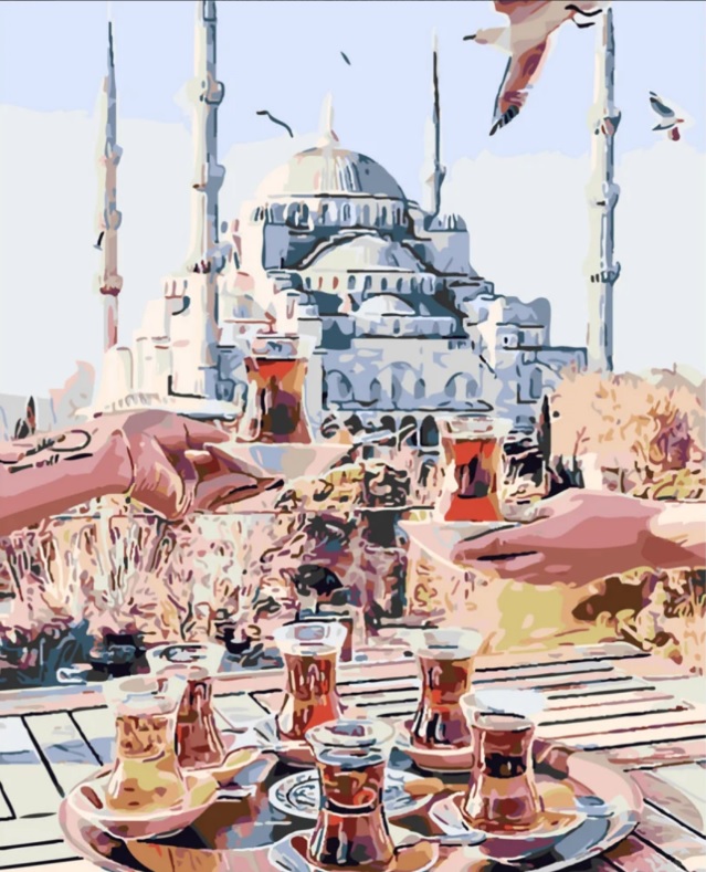 

Набір для розпису по номерах SY6093 "Турецький чай", розміром 40х50 см