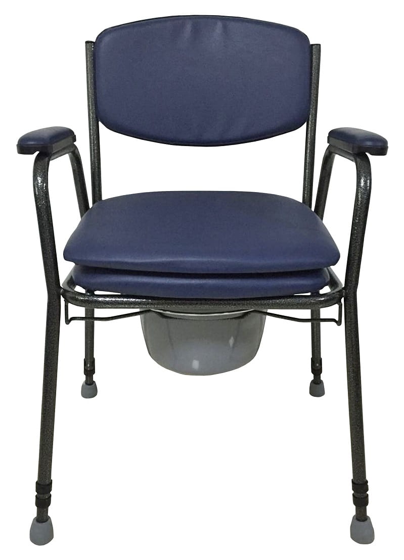 

Стул-туалет медицинский Reha Fund RF-840 Синий со спинкой и подлокотниками + ведро контейнер 8 л и 7 уровней высоты