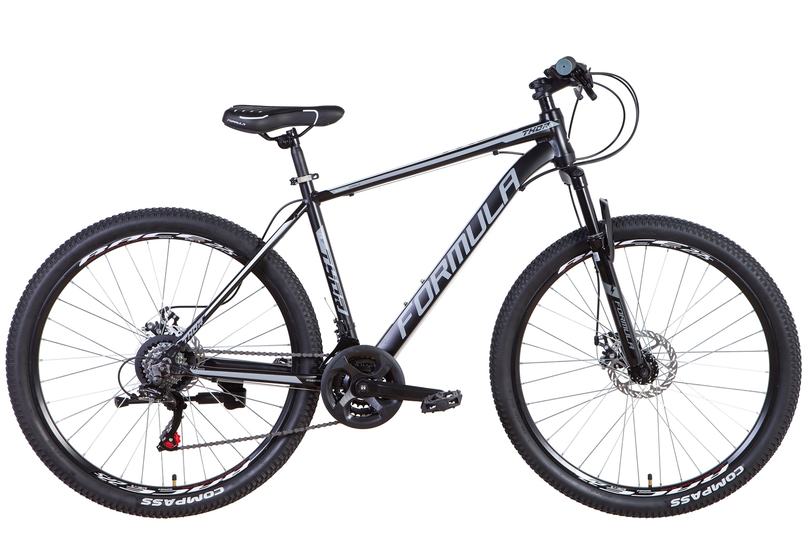 

Велосипед 27.5" Formula THOR 2021 (черно-серый с белым (м)) Formula OPS-FR-27.5-081