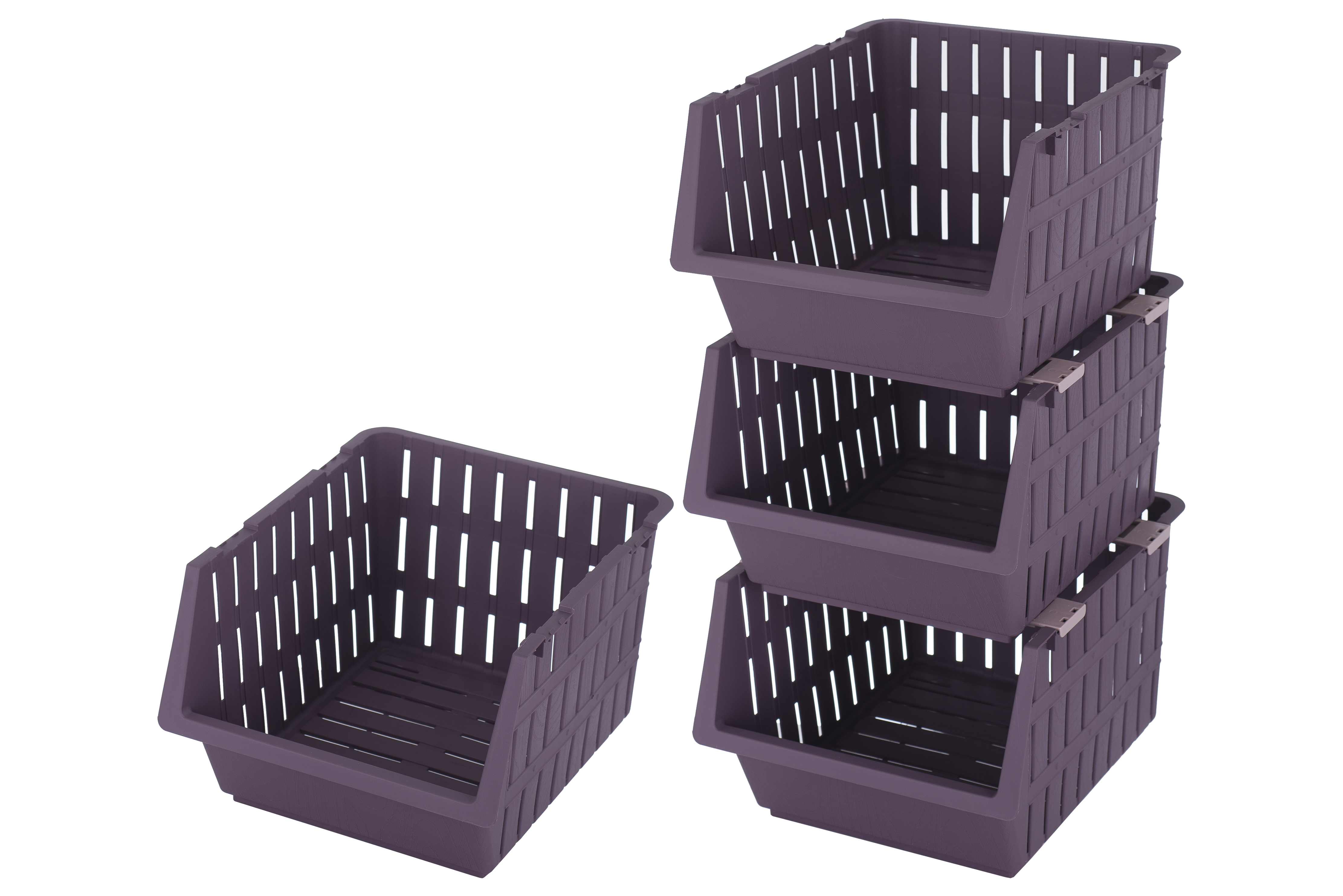 

Набір кошиків VIOLET HOUSE PLUM Бамбу, 4 шт
