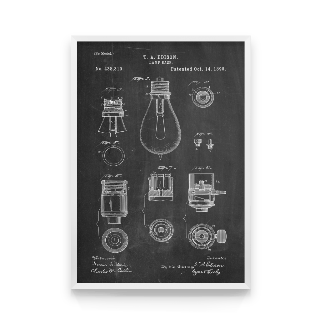 

Постер в рамке EDISON LAMP SCHEME 50x70 см