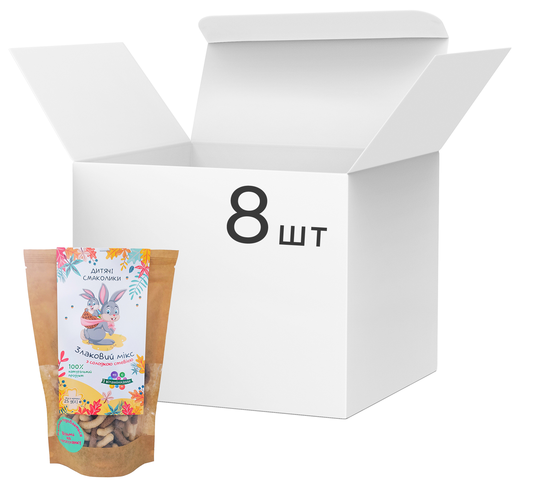 Акція на Упаковка детских вкусностей Злаковый микс со сладкой стевией 25 г х 8 шт (4820001520934) від Rozetka UA