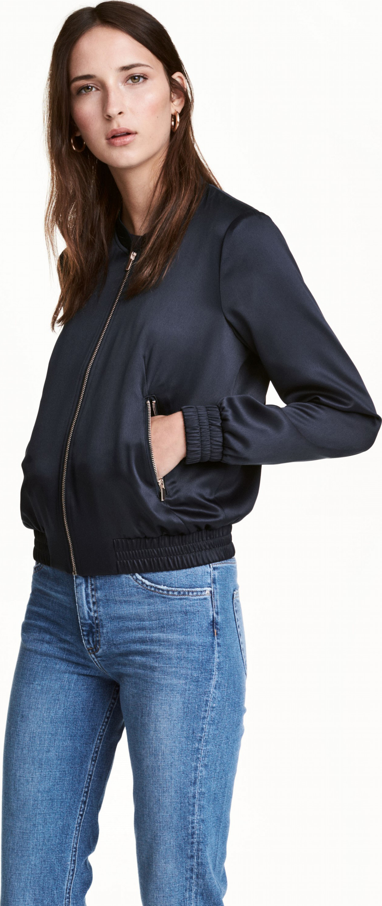

Бомбер H&M XAZ052365EPPU 42 Темно-синий