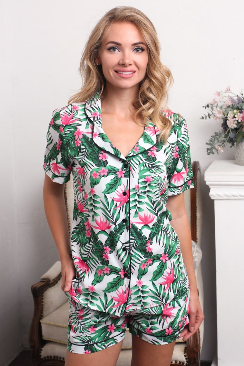 

Пижама рубашка шорты Fleur Lingerie ЛЕОНЕЛЬ  пальмовые листья, Пижама рубашка шорты Fleur Lingerie ЛЕОНЕЛЬ 42 пальмовые листья