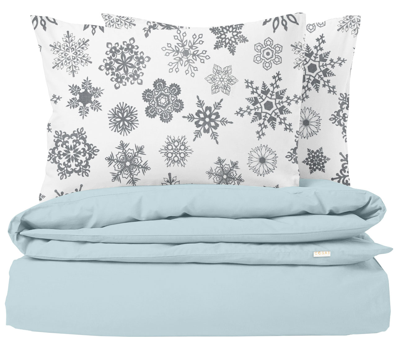 

Комплект постельного белья Cosas Ranfors Light Blue El Snowflakes Grey 200х220