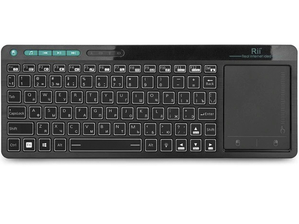 

Клавиатура Rii K18 Plus с русской раскладкой подсветка тачпада Черный (1010-412-00)