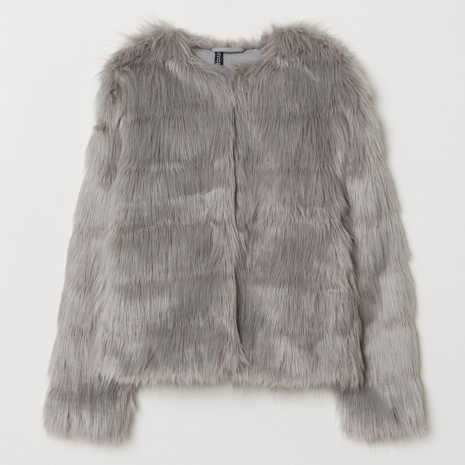 

Эко полушубок H&M XAZ123183LLPQ  Серый, Эко полушубок H&M XAZ123183LLPQ XS Серый