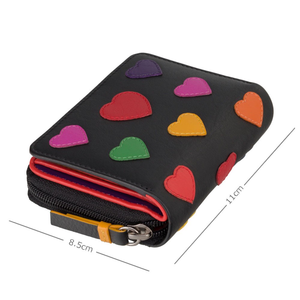 

Маленький кошелек женский Visconti LV6 BK MULTI Desire (Black/Multi Love)