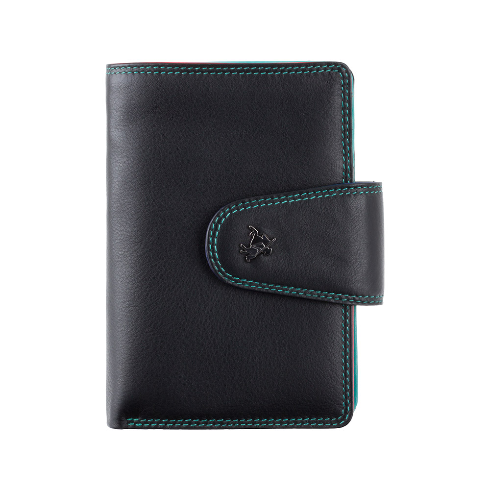 

Черный женский кошелек Visconti SP31 BLK M Poppy c RFID