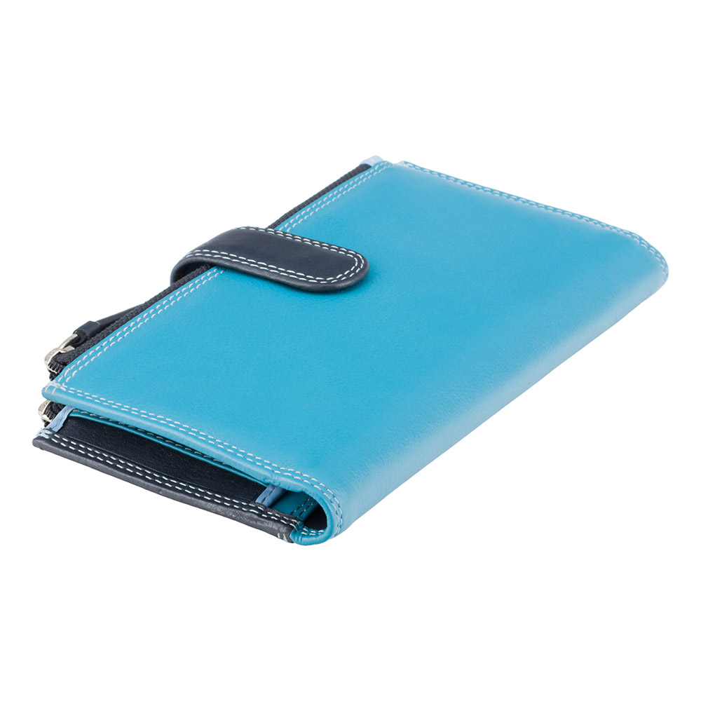 

Голубой кожаный кошелёк Visconti RB100 BLUE M Bermuda c RFID