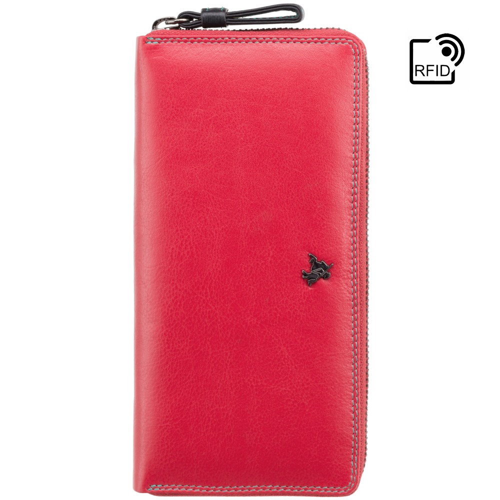 

Стильный женский кошелёк красного цвета Visconti SP79 RED M Violet c RFID