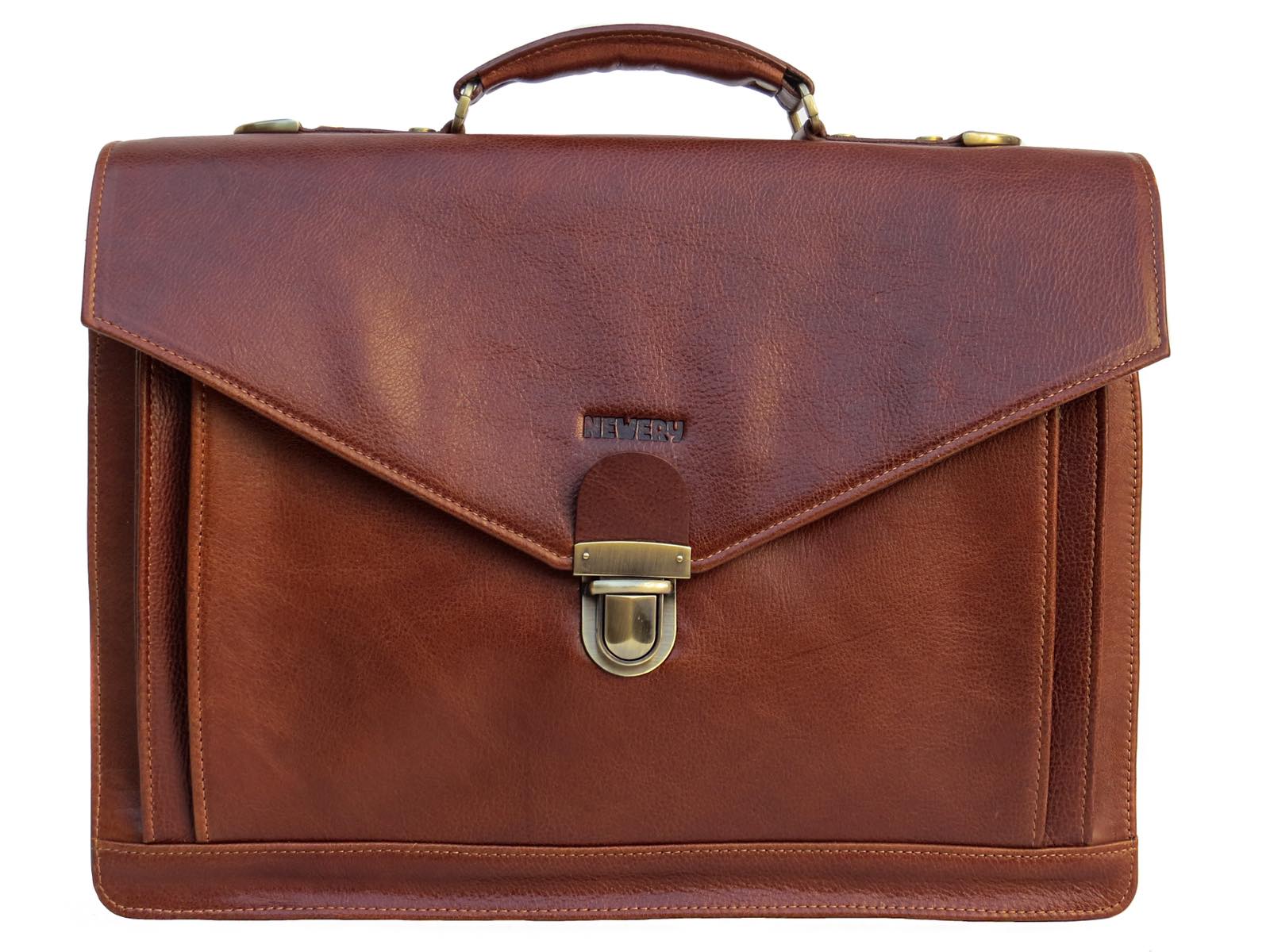 

Рыжий мужской кожаный портфель Newery N4572GCR