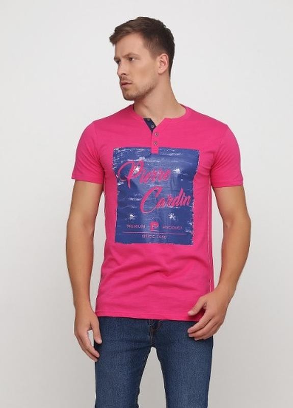 

Футболка мужская Pierre Cardin Print Y Neck  Fuschia, Футболка мужская Pierre Cardin Print Y Neck L Fuschia