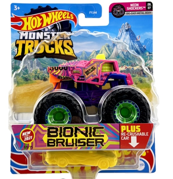 

Машинка Монстр Трак Бионик Бруйзер Хот Вилс 1:64 Hot Wheels Monster Trucks Bionic Bruiser Mattel GHT90